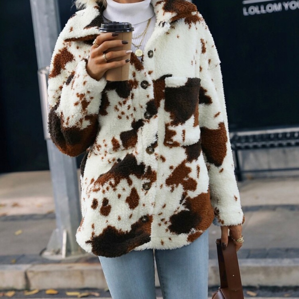 Fuzzy soft sweater jacket
